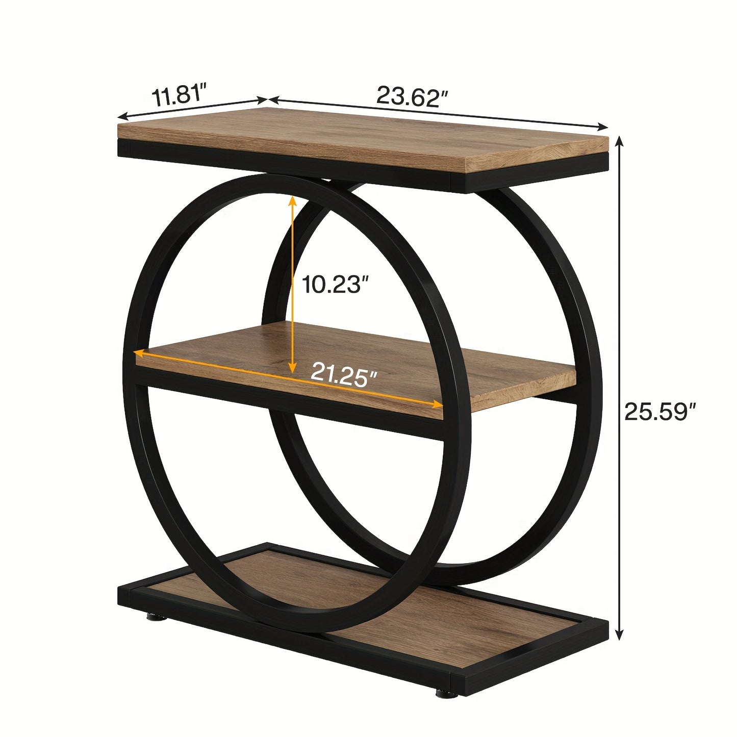 End Table Side Table With Round Metal Frame