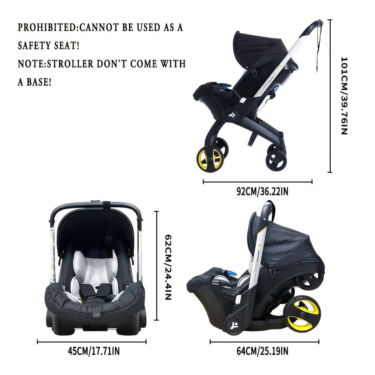 G301 Compact Stroller - Ultra-Lightweight, Easy-Fold, Front-Facing Single Seat with Adjustable Canopy