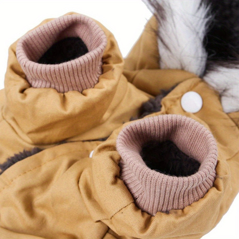 Winter Thicken Fleece Coats & Jackets for Small to Medium Dogs with Hood and Water-Resistant.