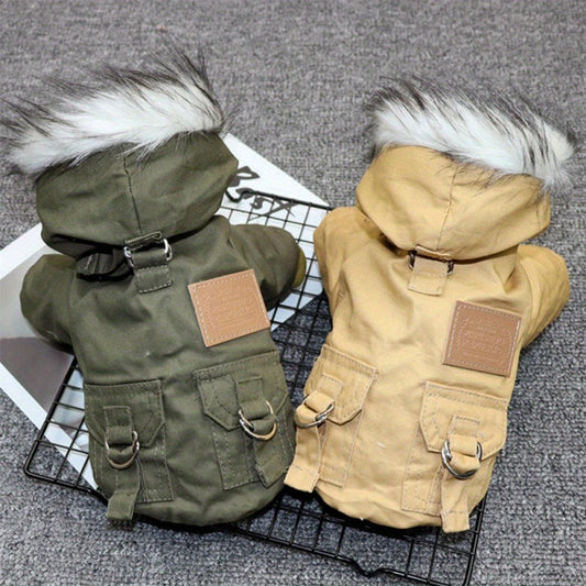 Winter Thicken Fleece Coats & Jackets for Small to Medium Dogs with Hood and Water-Resistant.