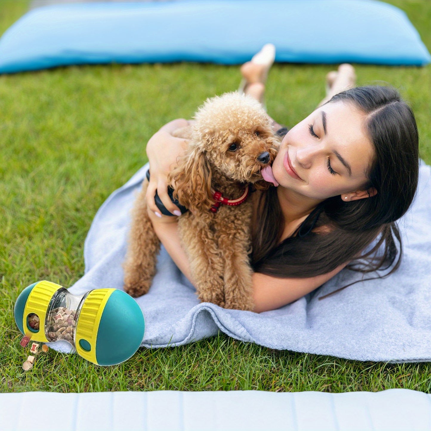 Interactive Adjustable Dispenser Toy. Keep Dogs Busy, Stimulates IQ, Slow Feeder for Boredom and Mental Stimulation