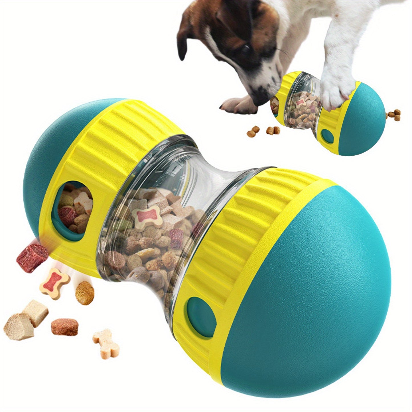 Interactive Adjustable Dispenser Toy. Keep Dogs Busy, Stimulates IQ, Slow Feeder for Boredom and Mental Stimulation