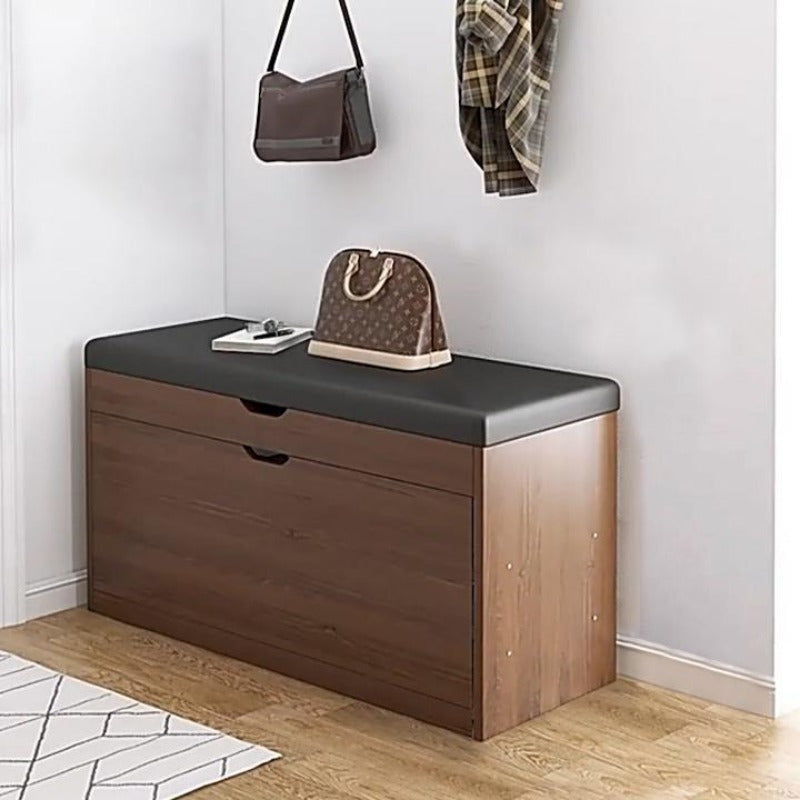 Shoe Storage Bench Cabinet Tipping Shoe Rack with Cushion Seat