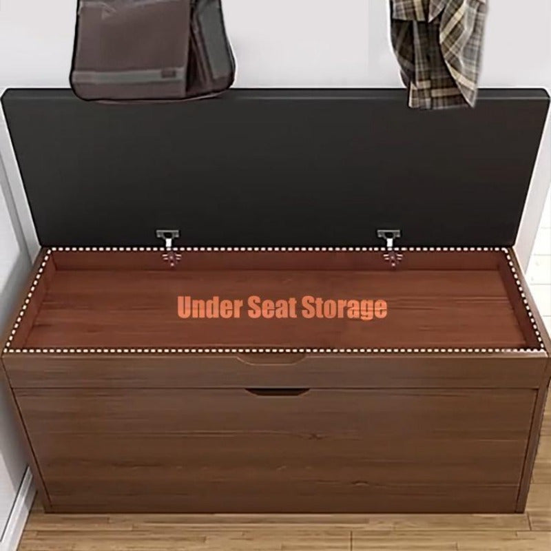 Shoe Storage Bench Cabinet Tipping Shoe Rack with Cushion Seat