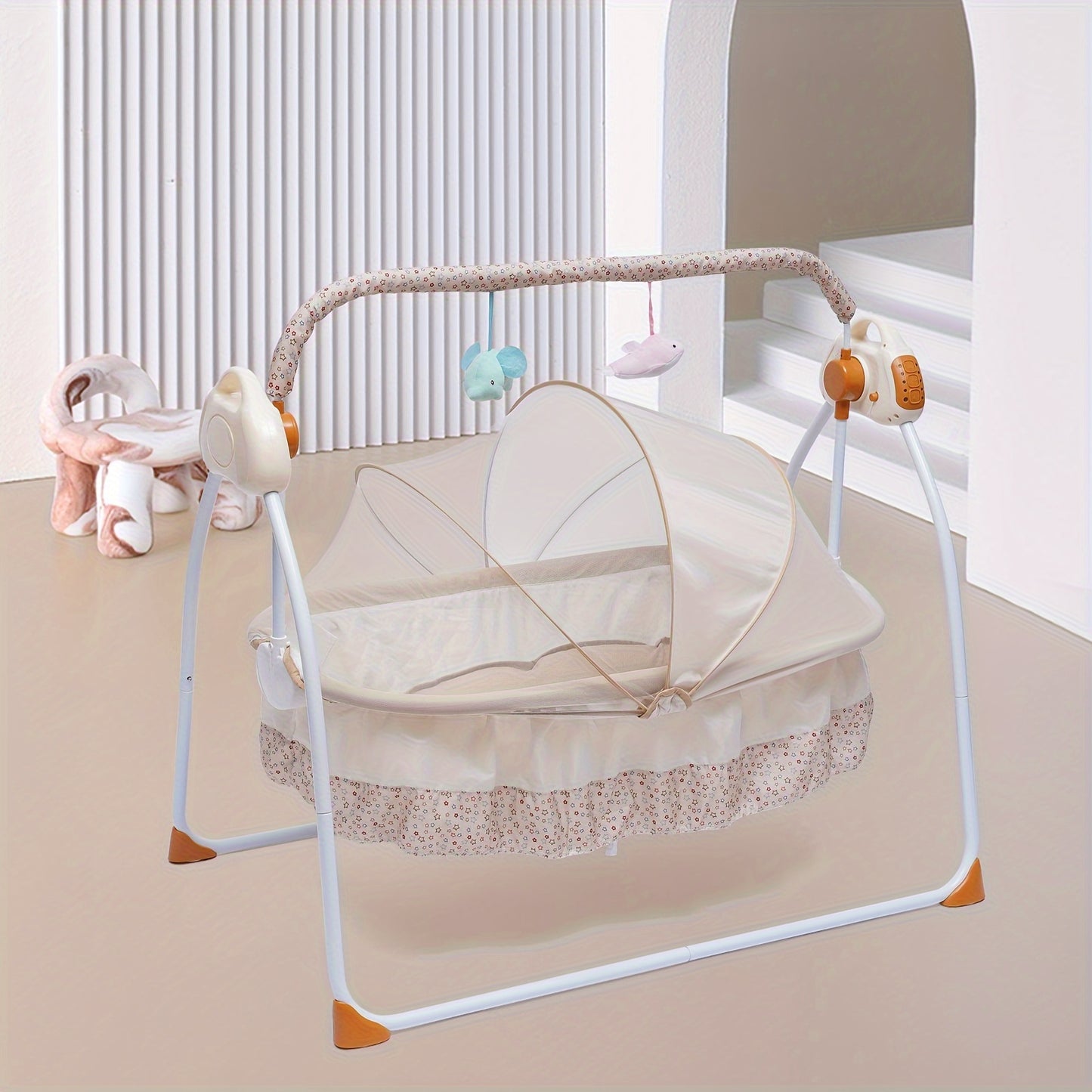 Electric Rocker Baby Swing Infant Cradle Bouncer Folding Bed (battery Is Not Included)