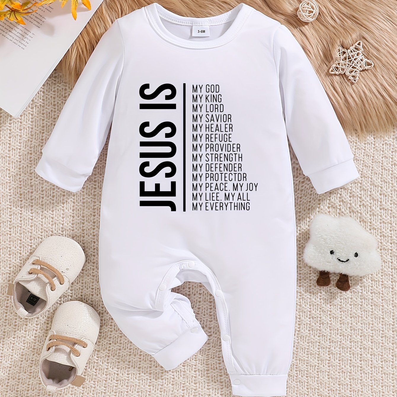 Newborn Boy Baby Clothes Long Sleeve Neutral Newborn Outfit White Baby Boy Onsies