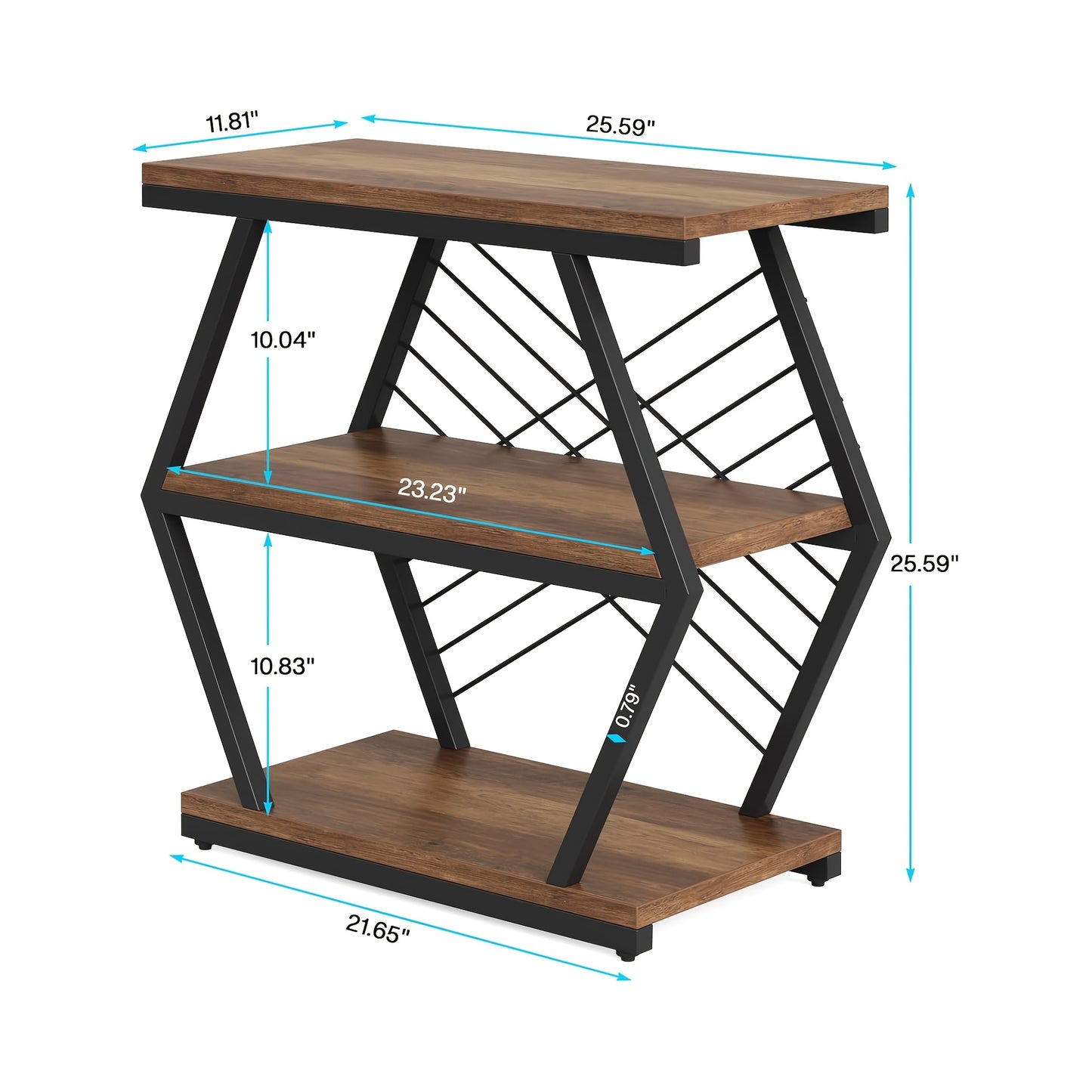 End Table Side Table With Round Metal Frame