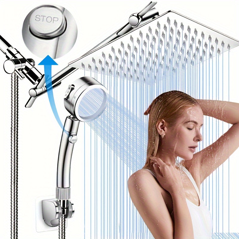 12-Inch Luxury All-Metal 3-Way Rainfall Shower Head