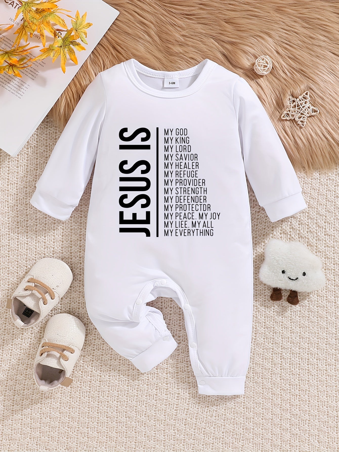 Newborn Boy Baby Clothes Long Sleeve Neutral Newborn Outfit White Baby Boy Onsies