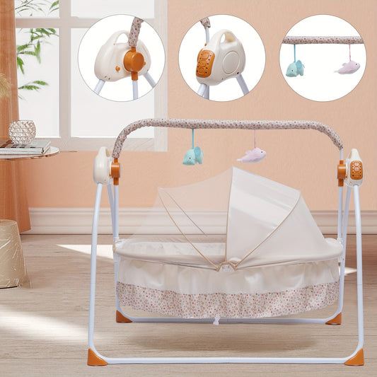 Electric Rocker Baby Swing Infant Cradle Bouncer Folding Bed (battery Is Not Included)