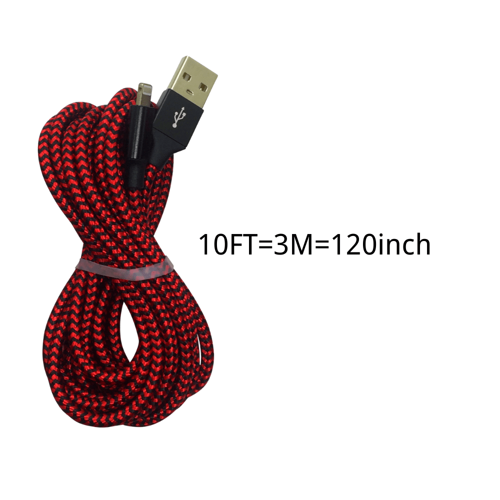 Heavy Duty MFI 3pcs 10ft/3m USB Fast Charging Data Lightning Cable Cord for iPhone 14 13 12 11 Pro XR 8 7 SE Charger