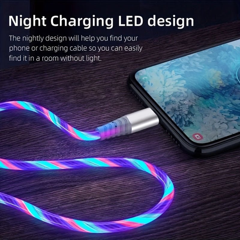 1pc LED Light-Up USB-C Charging Cable, 36V Max Voltage, No Battery Required