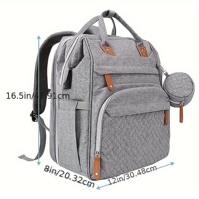 Diaper Bag Backpack, Baby Diaper Bags, Baby Shower Gifts, Multifunctional diaper backpack Large Capacity, (Heather Grey)