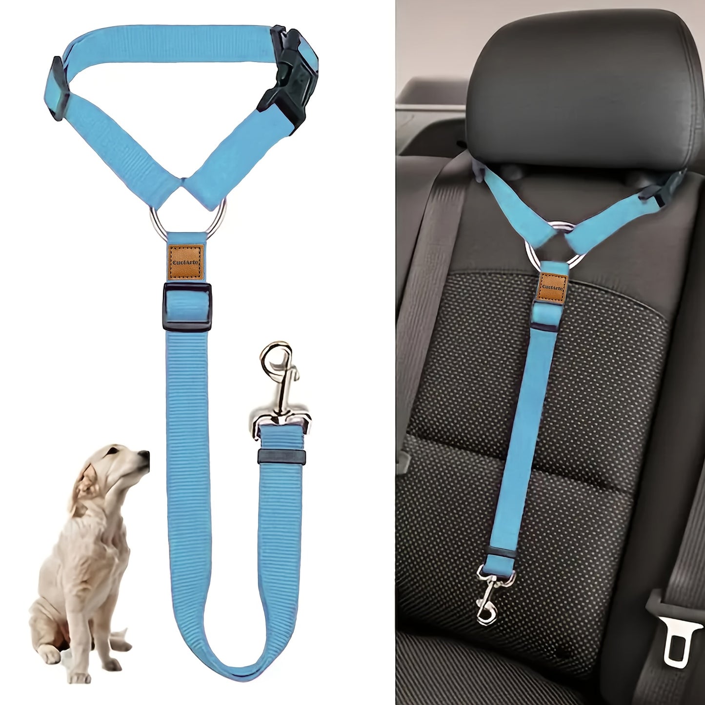 Rear Seat Retractable Harness - Adjustable Leash for Safe Travel - Keep Your Pet Secured and Comfortable