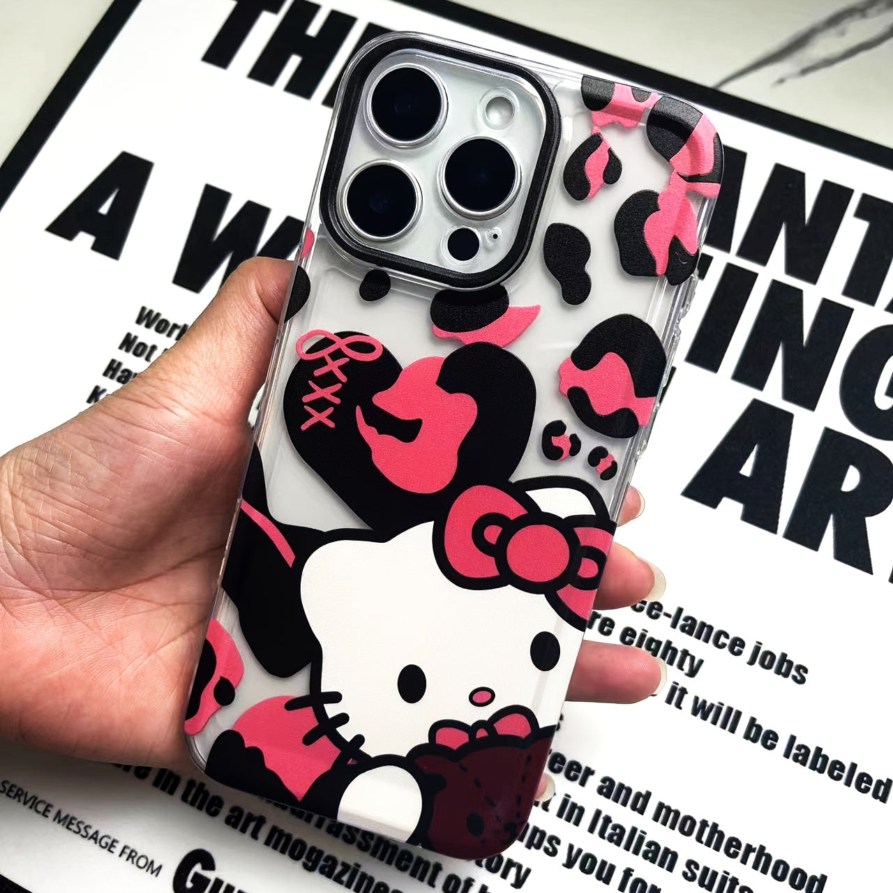 Sanrio Leopard Print Style Hellokitty - Anti Fall And Shockproof Transparent Phone Cases Suitable for Iphone