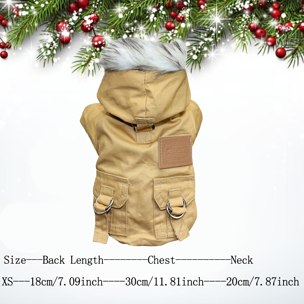 Winter Thicken Fleece Coats & Jackets for Small to Medium Dogs with Hood and Water-Resistant.