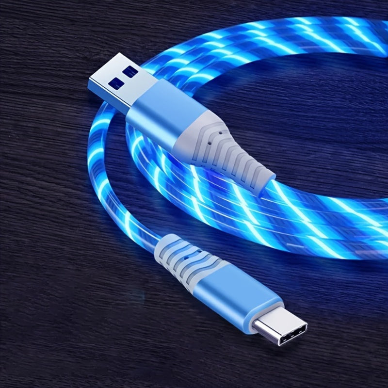 1pc LED Light-Up USB-C Charging Cable, 36V Max Voltage, No Battery Required