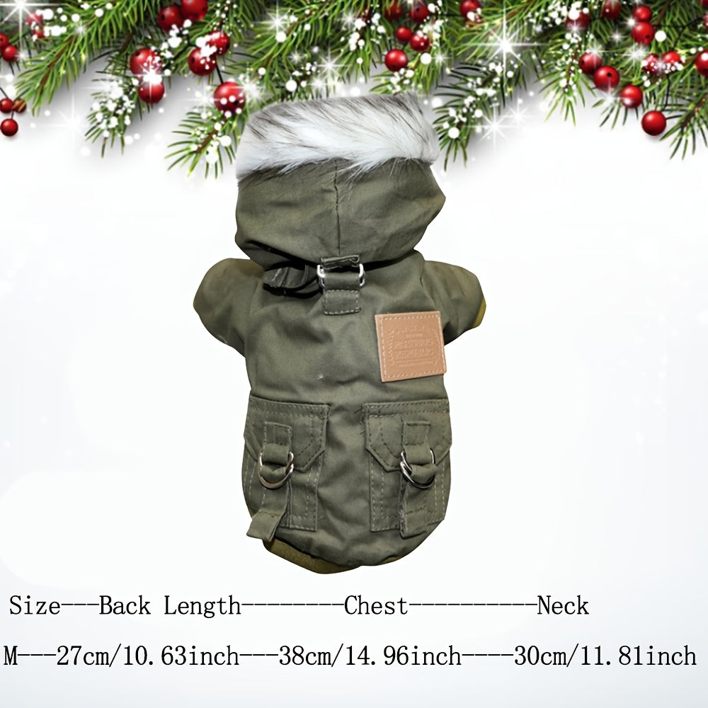 Winter Thicken Fleece Coats & Jackets for Small to Medium Dogs with Hood and Water-Resistant.