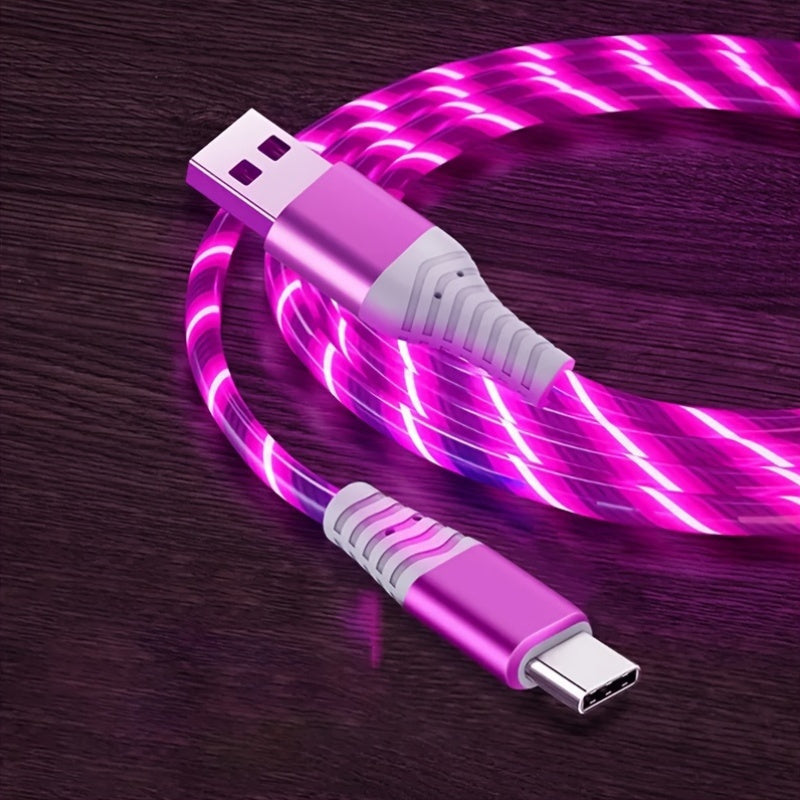 1pc LED Light-Up USB-C Charging Cable, 36V Max Voltage, No Battery Required