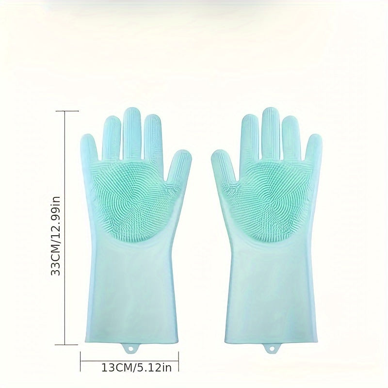 2 Pcs 2-in-1 Pet Dog Bath Gloves with Silicone Brush for Massage and Rubbing, Dog Bathing Supplies