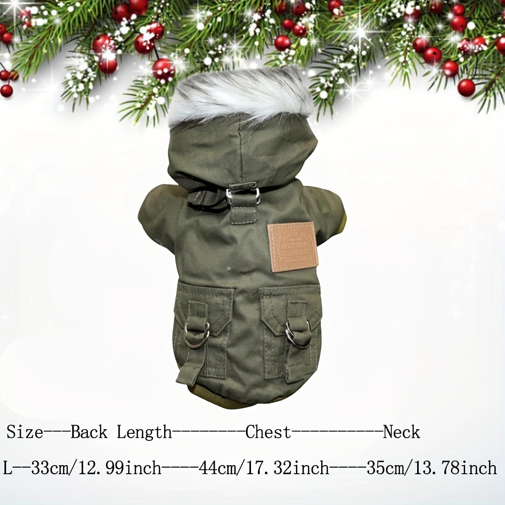 Winter Thicken Fleece Coats & Jackets for Small to Medium Dogs with Hood and Water-Resistant.