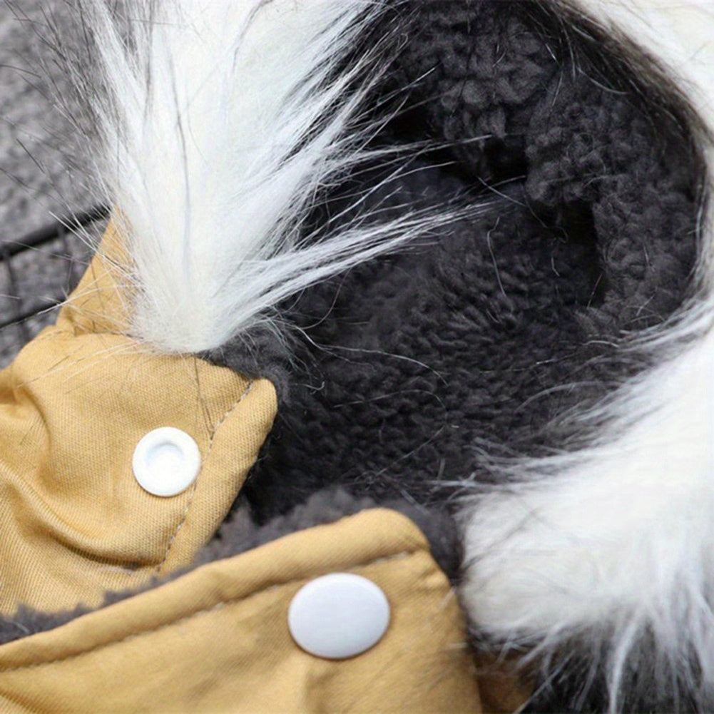 Winter Thicken Fleece Coats & Jackets for Small to Medium Dogs with Hood and Water-Resistant.