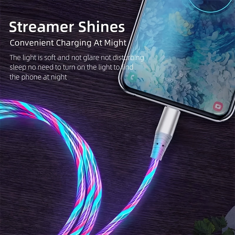 1pc LED Light-Up USB-C Charging Cable, 36V Max Voltage, No Battery Required