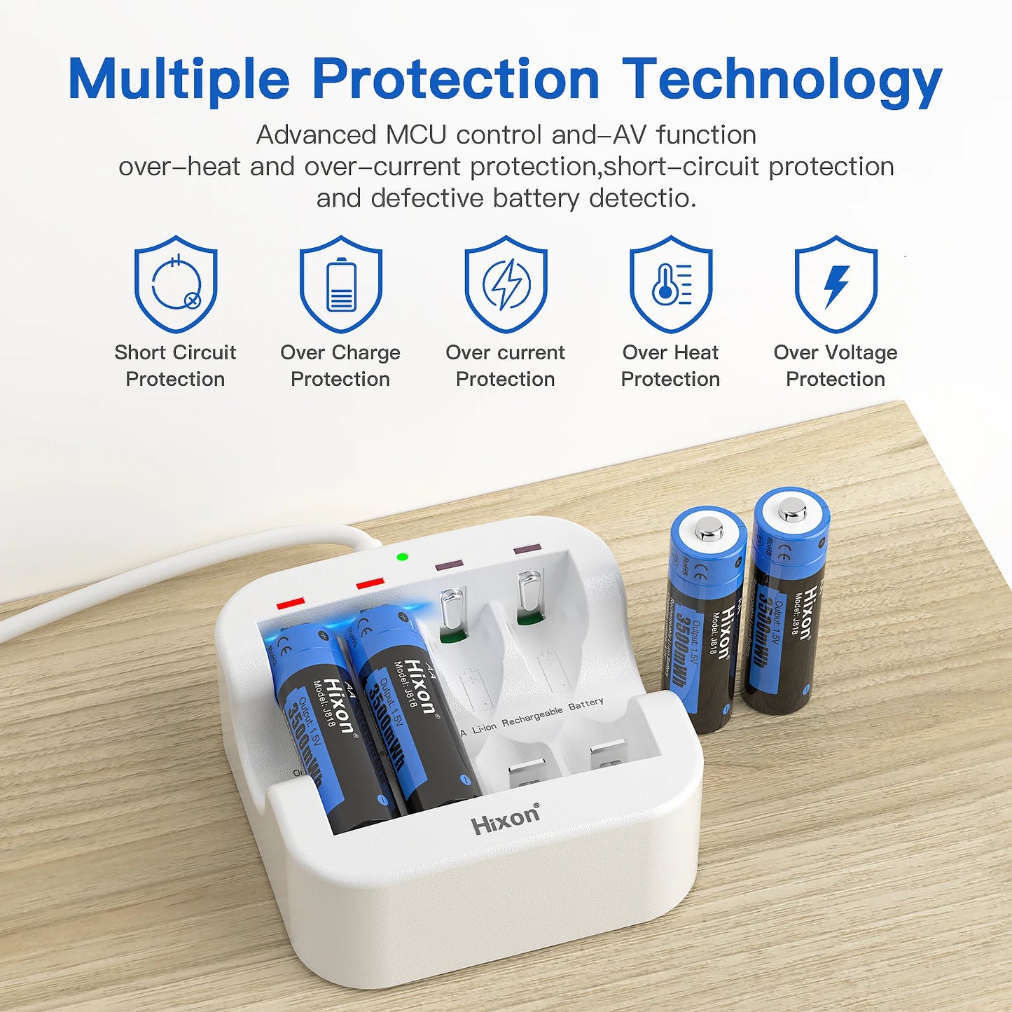 Hixon aa 1.5V Li-ion Rechargeable Battery 3500mWh 1.5V Lithium AA Rechargeable Batteries 1.5v AA Battery For Remote Control Toy