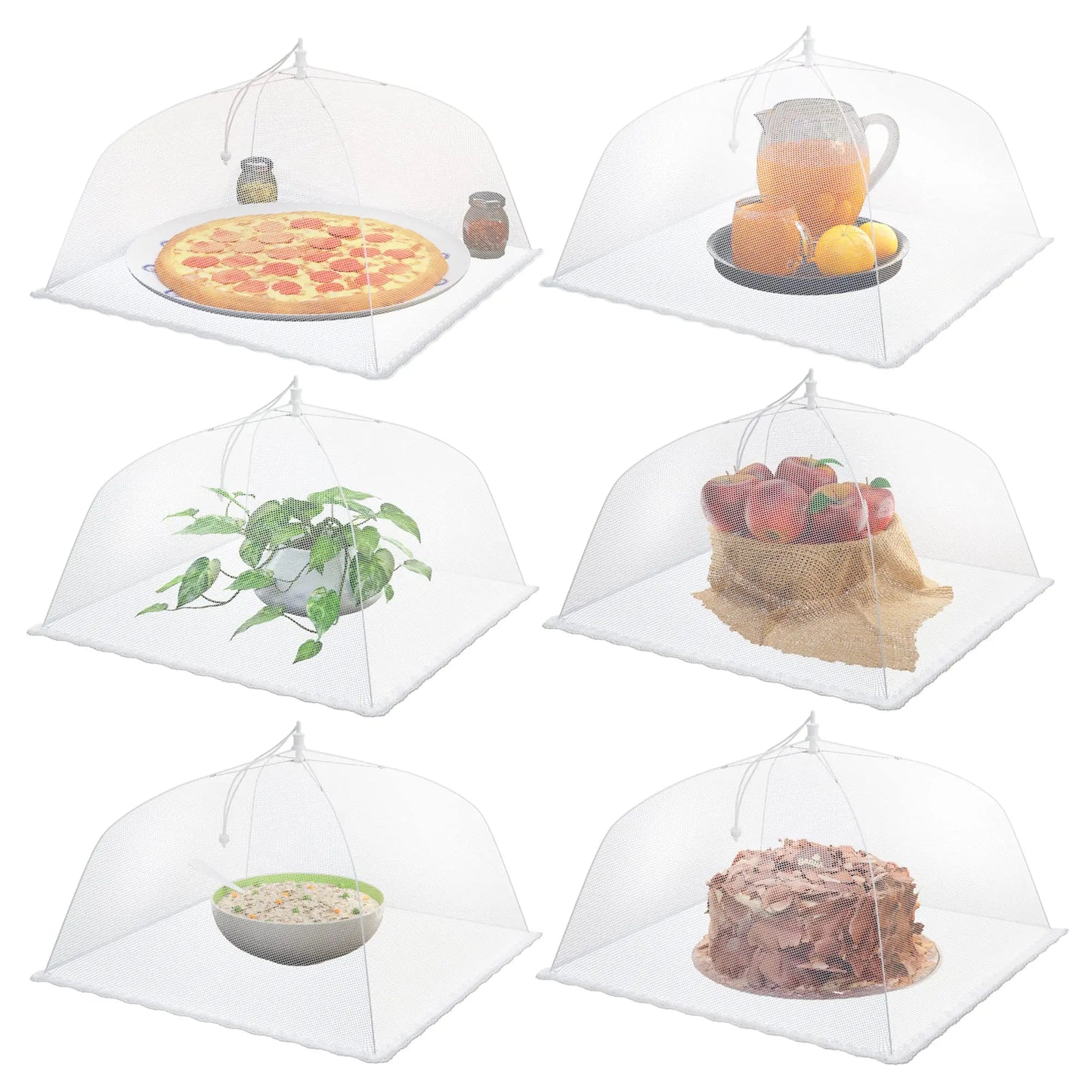 Picnic Food Covers for Outside Mesh: 3/6/12 Packs  - Collapsible Screen Umbrella Food Tent