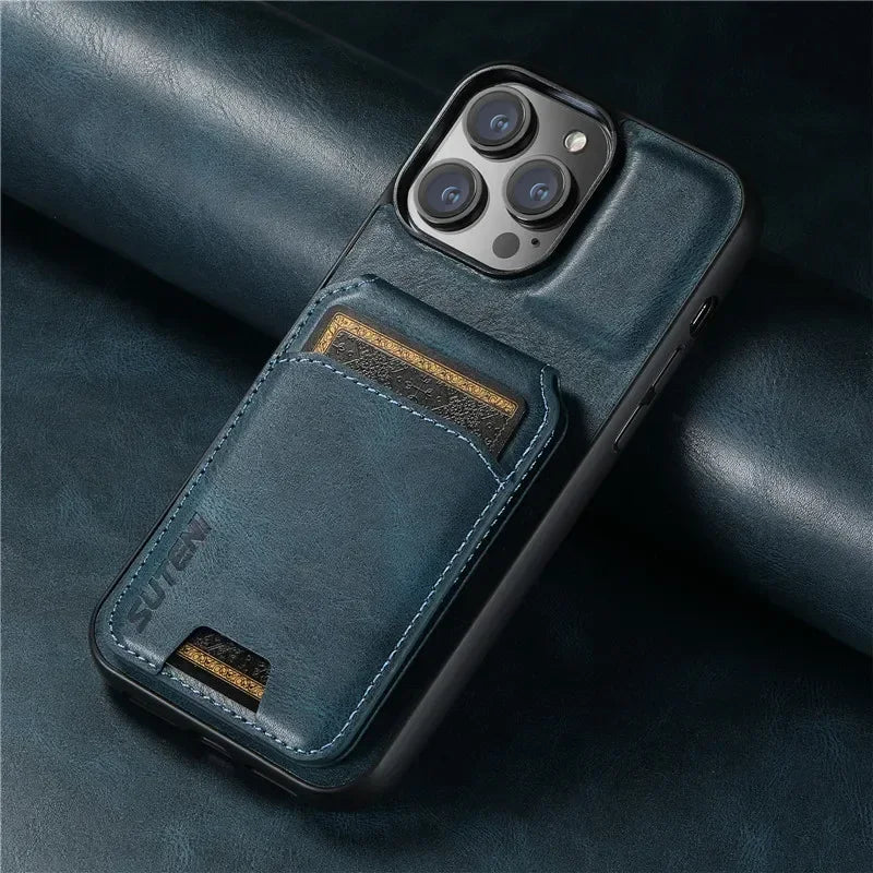 Luxury Wallet Phone Case Card Holder Leather Magnetic Pocket Cover For iPhone 16 15 14 13 12 11 Pro Max Plus XS XR 16ProMax