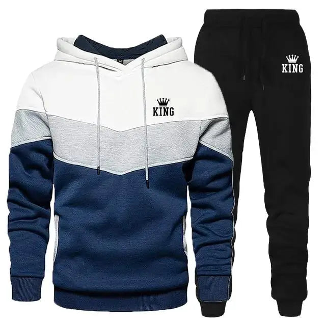 Men's Tracksuit Running Casual Hoodies Sweatpants Two Piece Sets Winter Sports Suit