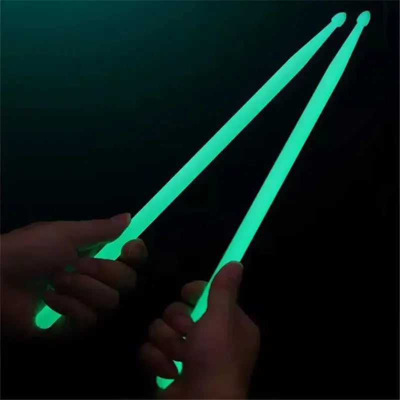 5A Luminous Drum Stick Nylon Fluorescent Drumsticks Glow in The Dark Bright Light Musical Instruments