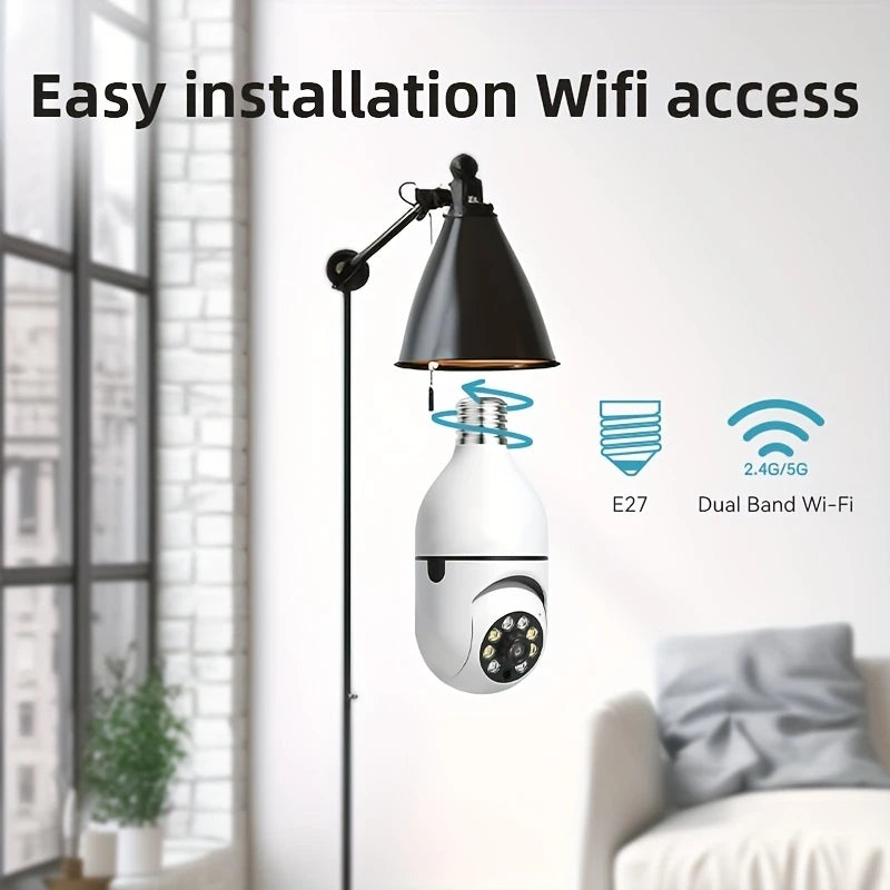 3Pc Ease Life APP-Light Bulb Security Cameras Outdoor Wireless WiFi Camera 5GHz, 360 Degree,