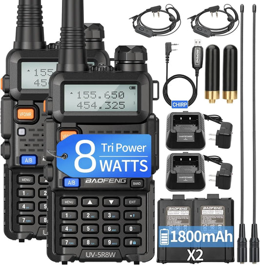 1/2/4 PCS Baofeng UV-5R 8W Walkie Talkie Ham Radio Dual Band VHF UHF Portable FM Amateur 1800mAh UV5R  Two way Radio For Climb