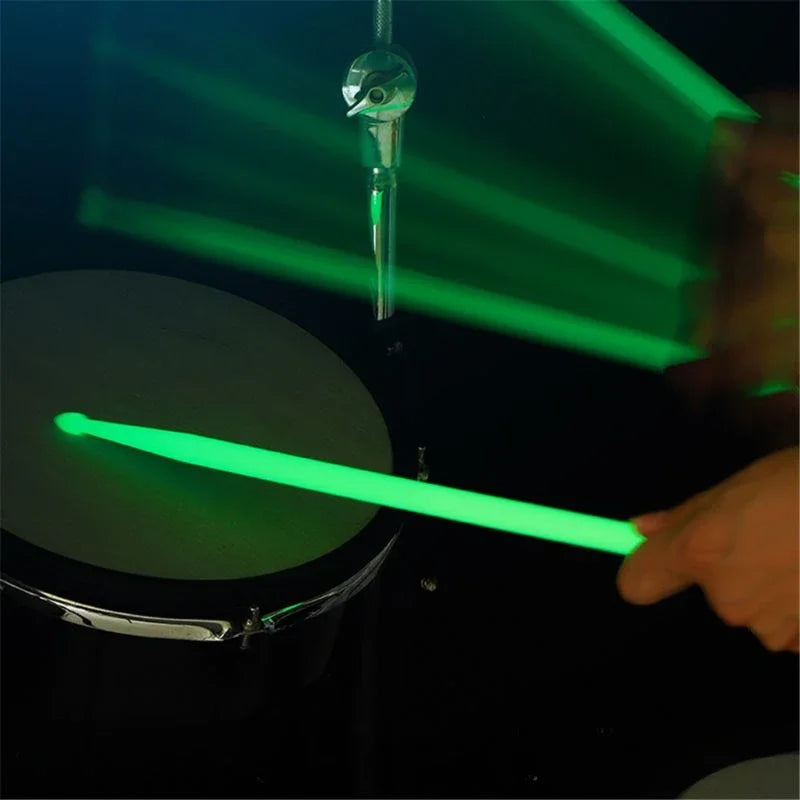 5A Luminous Drum Stick Nylon Fluorescent Drumsticks Glow in The Dark Bright Light Musical Instruments