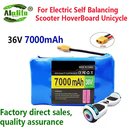 7.0Ah 10s2p Battery Packs Rechargeable Lithium Ion Battery for Electric Self Balancing Scooter HoverBoard