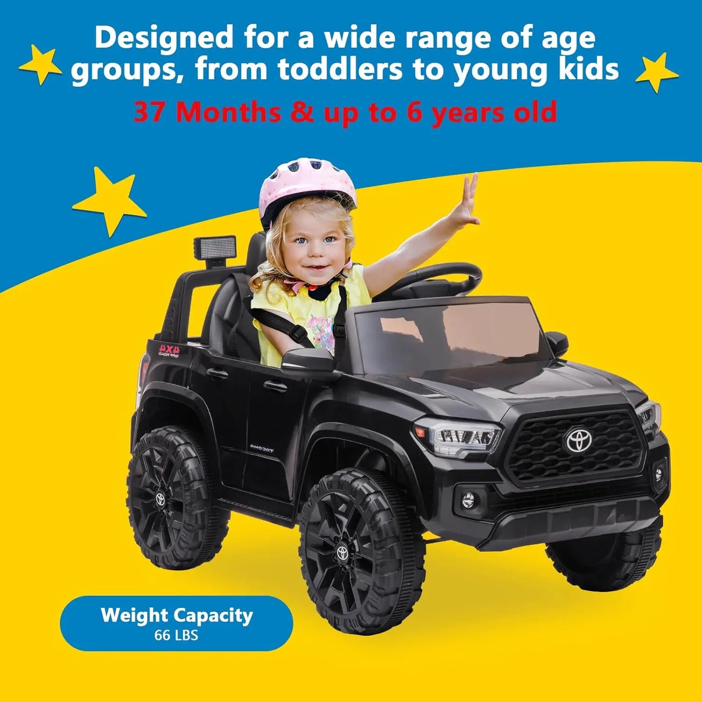 12V Kids Ride on Truck Electric Vehicle Toy with Remote Control,Soft Start, LED Light, 3 Speeds