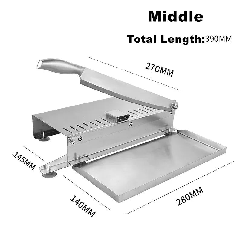 Manual Meat Slicer Spareribs Bone Cutter Machine Jerky Slicer Rib Chicken Fish Frozen Meat Vegetables Knife