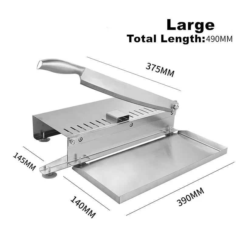 Manual Meat Slicer Spareribs Bone Cutter Machine Jerky Slicer Rib Chicken Fish Frozen Meat Vegetables Knife