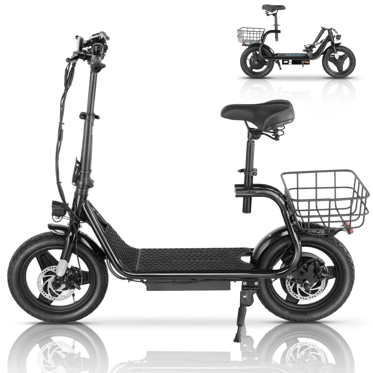 Peak 560W Electric Scooter with Seat 14" Tire, 30 Miles Ranges 20MPH Max Speed, Foldable Electric Scooter for Adults 300 LBS