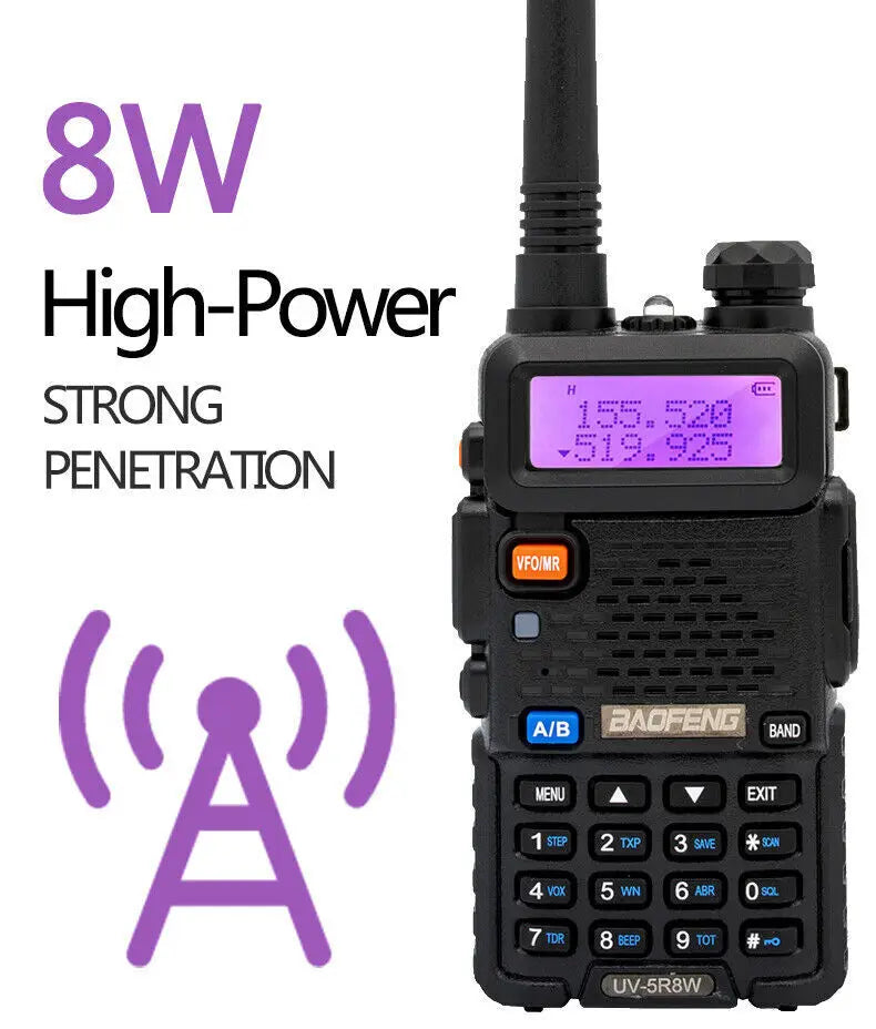 1/2/4 PCS Baofeng UV-5R 8W Walkie Talkie Ham Radio Dual Band VHF UHF Portable FM Amateur 1800mAh UV5R  Two way Radio For Climb