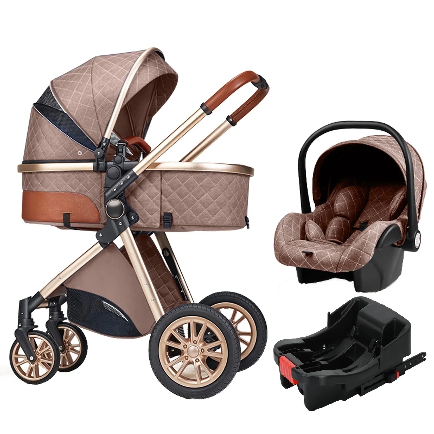 Luxury Portable Travel Pram 3 in 1Baby Stroller High Landscape Baby Pushchair Baby Travel Stroller