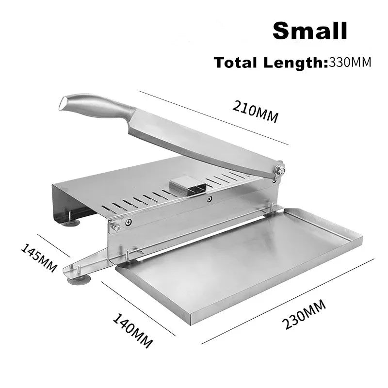 Manual Meat Slicer Spareribs Bone Cutter Machine Jerky Slicer Rib Chicken Fish Frozen Meat Vegetables Knife