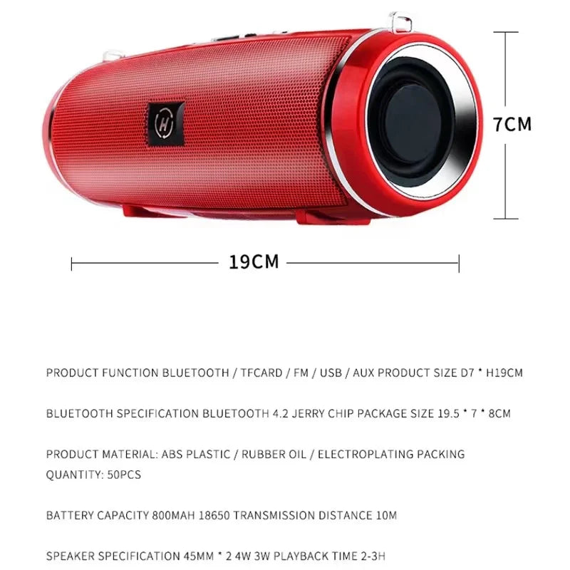 200W Portable Bluetooth Speaker IPX7 Waterproof Speaker Subwoofer Stereo Speaker FM Radio