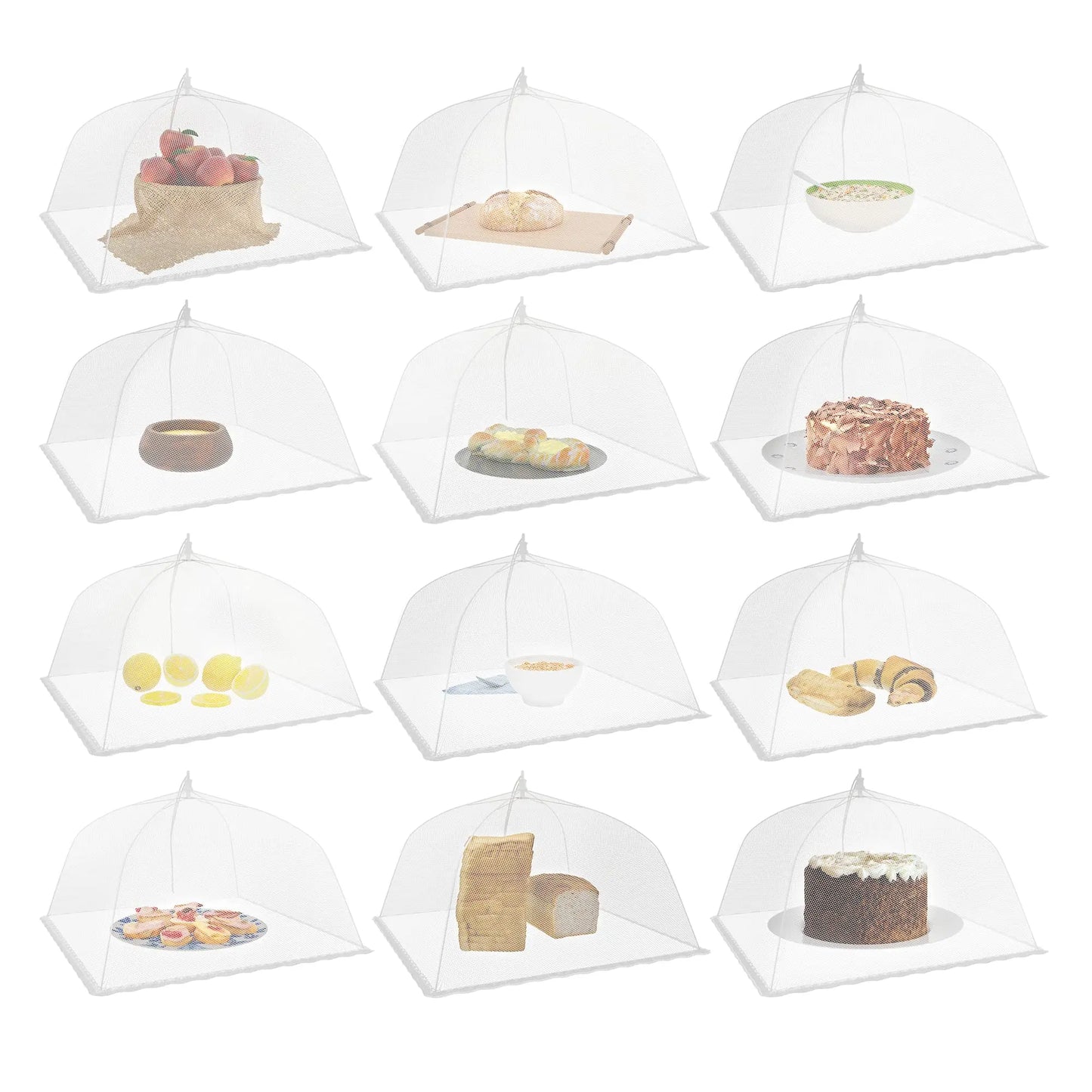 Picnic Food Covers for Outside Mesh: 3/6/12 Packs  - Collapsible Screen Umbrella Food Tent