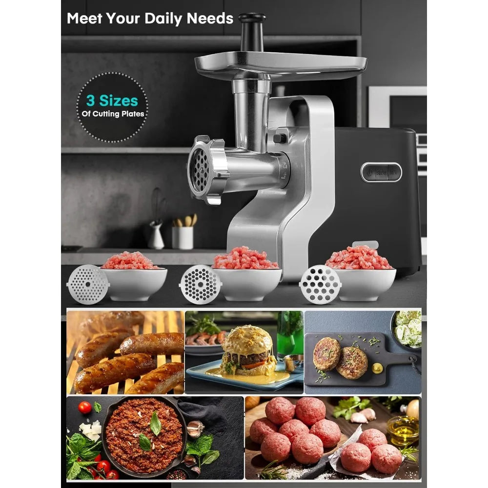 Meat Grinder Heavy Duty, 3000W Max Ultra Powerful, 5 in 1 Multifunction Electric Meat Grinder, Sausage Stuffer