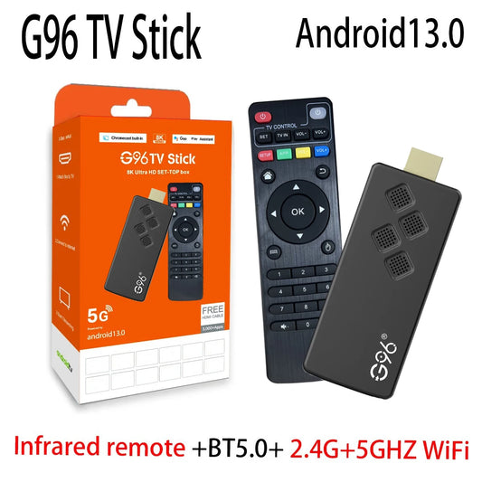 G96 TV Stick Android13.0 Global Version Portable 8K Streaming Media 2GB 16GB Multi Language TV