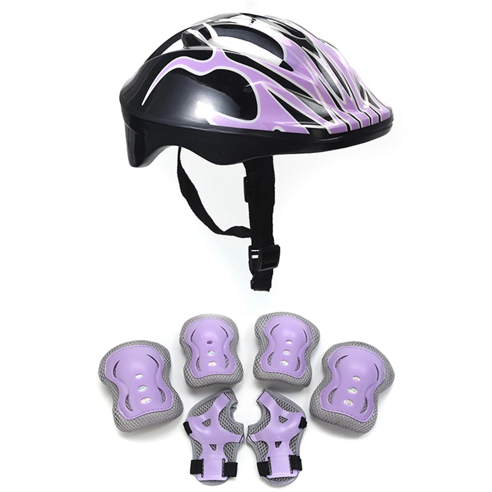 Kids Safety Helmet Knee Elbow Pad Set Kids Protective Gear Set for Bicycle Cycling Skateboard Scooter Skating