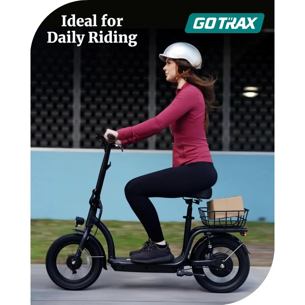 Scooter with Seat for Adult, Max 16-25miles Range, 15.5-20mph Power by 350W-500W Motor,