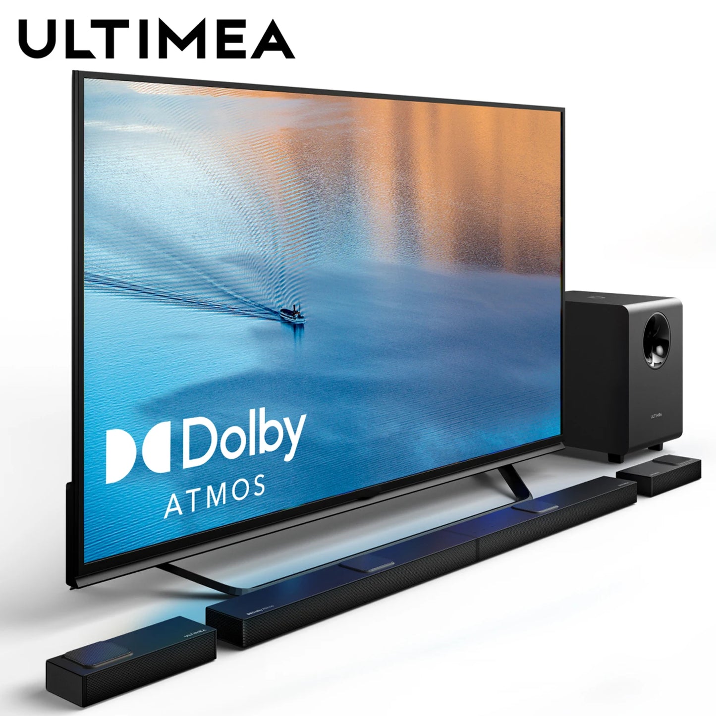 ULTIMEA 7.1.4 Soundbar with Dolby Atmos, 8" Wireless Subwoofers, Home Theater